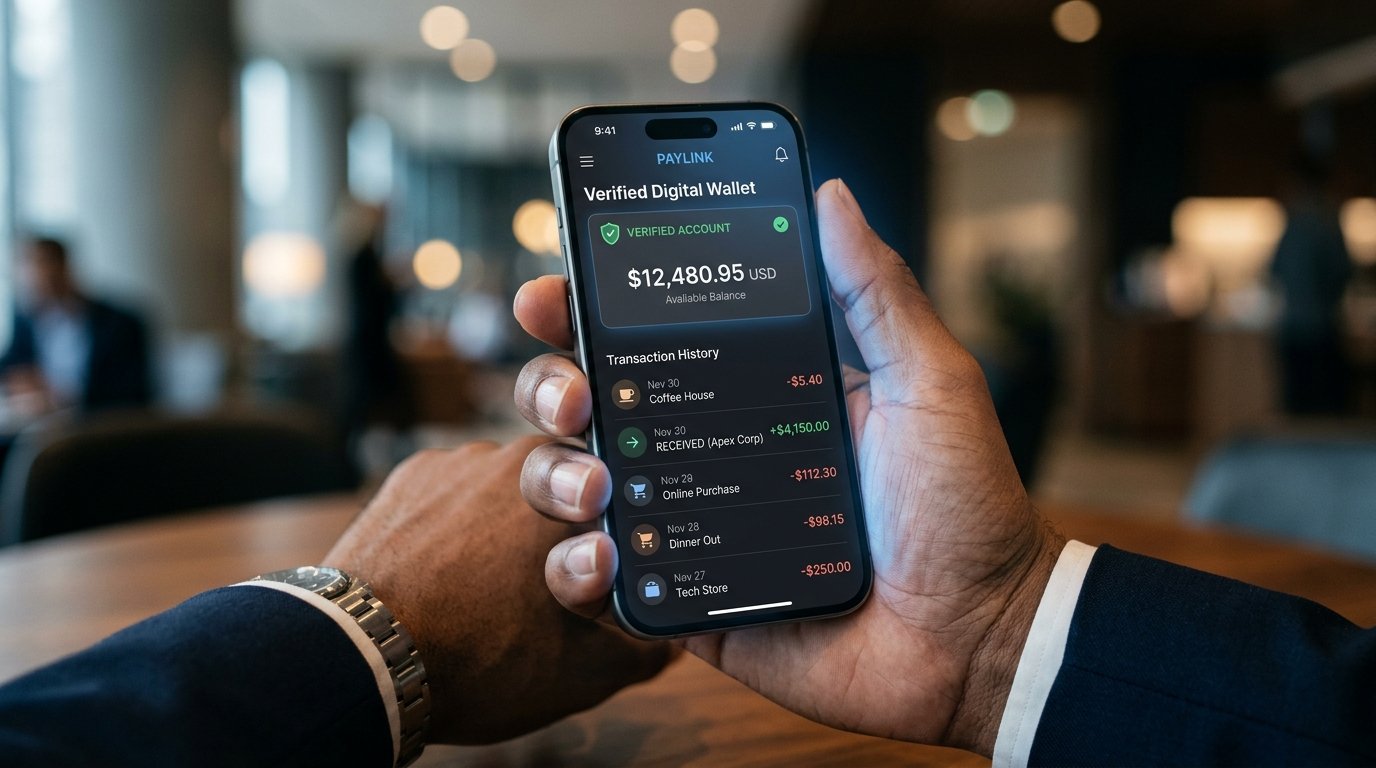 Close-up of a verified mobile wallet displaying transaction history