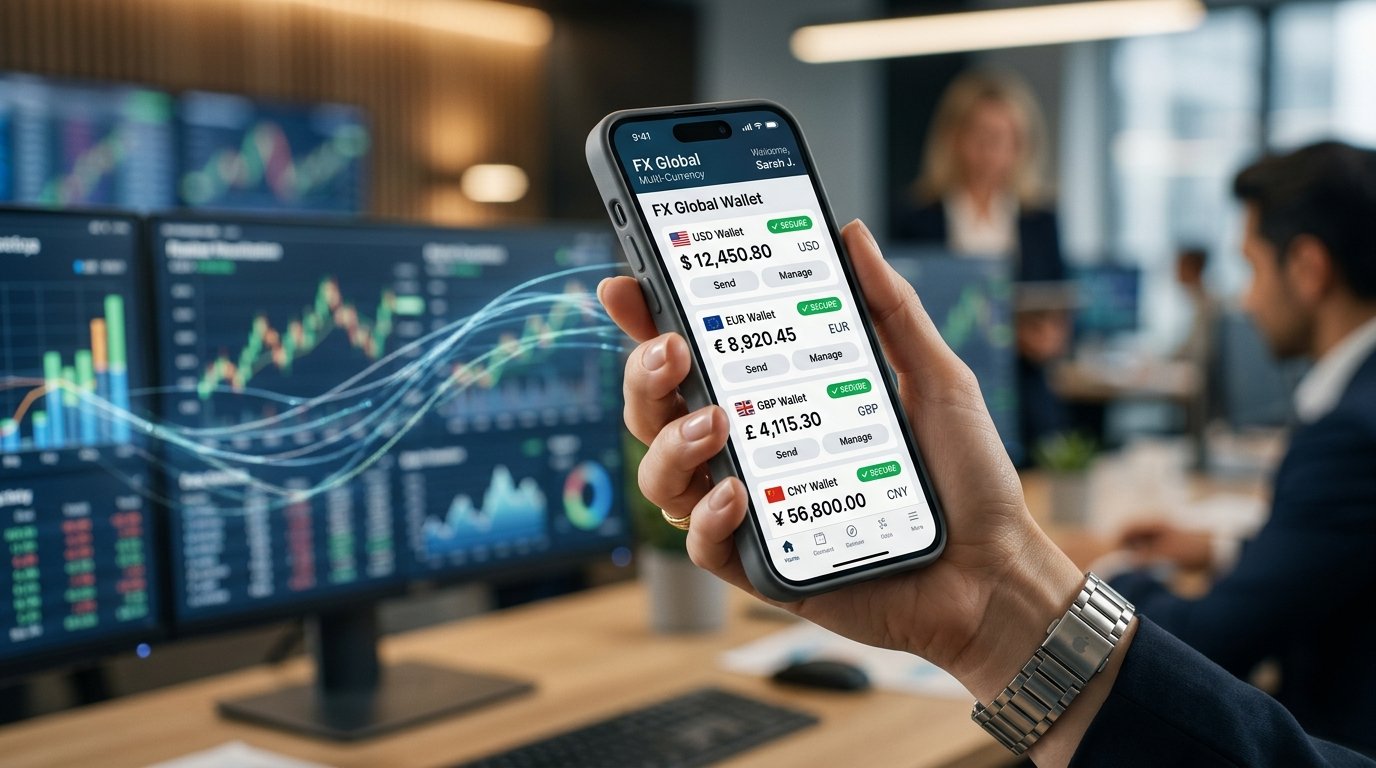 A smartphone screen displaying multiple global receiving currency wallets and secure transfers Buy verified worldfirst accounts